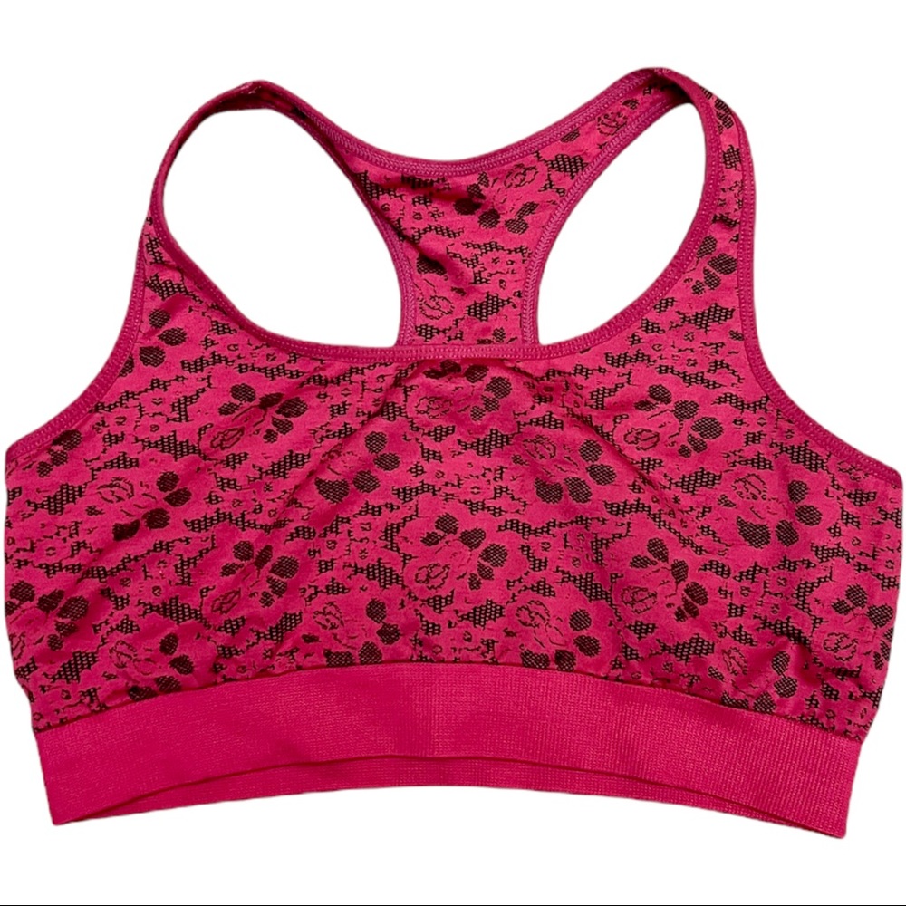 Aerie Pink Floral Sports Bra